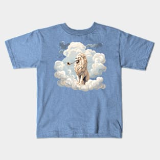 Lion With A Trumpet In the Clouds Kids T-Shirt